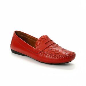 Robert Zur Scarlet Woven Leather Driving Slip On Loafers